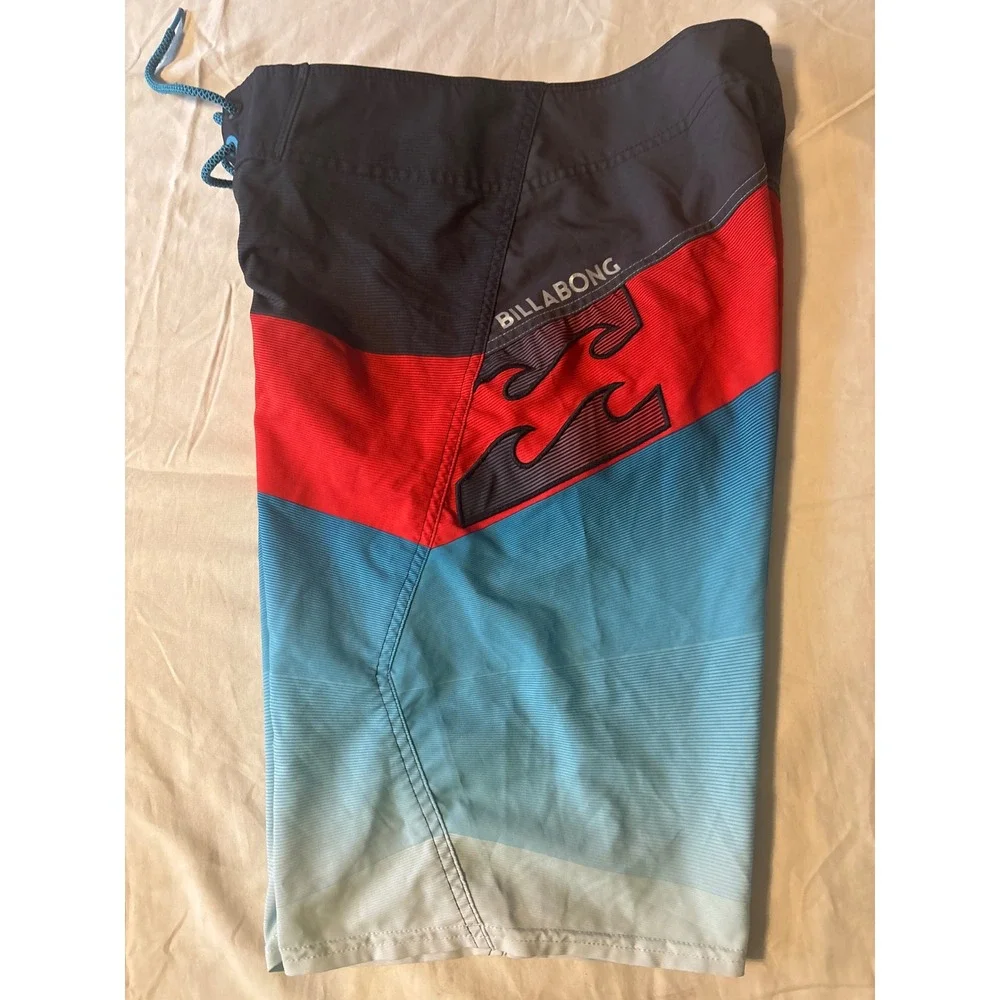 Billabong Board Shorts Mens 30 Blue Red Platinum X‎ Revolver Stretch